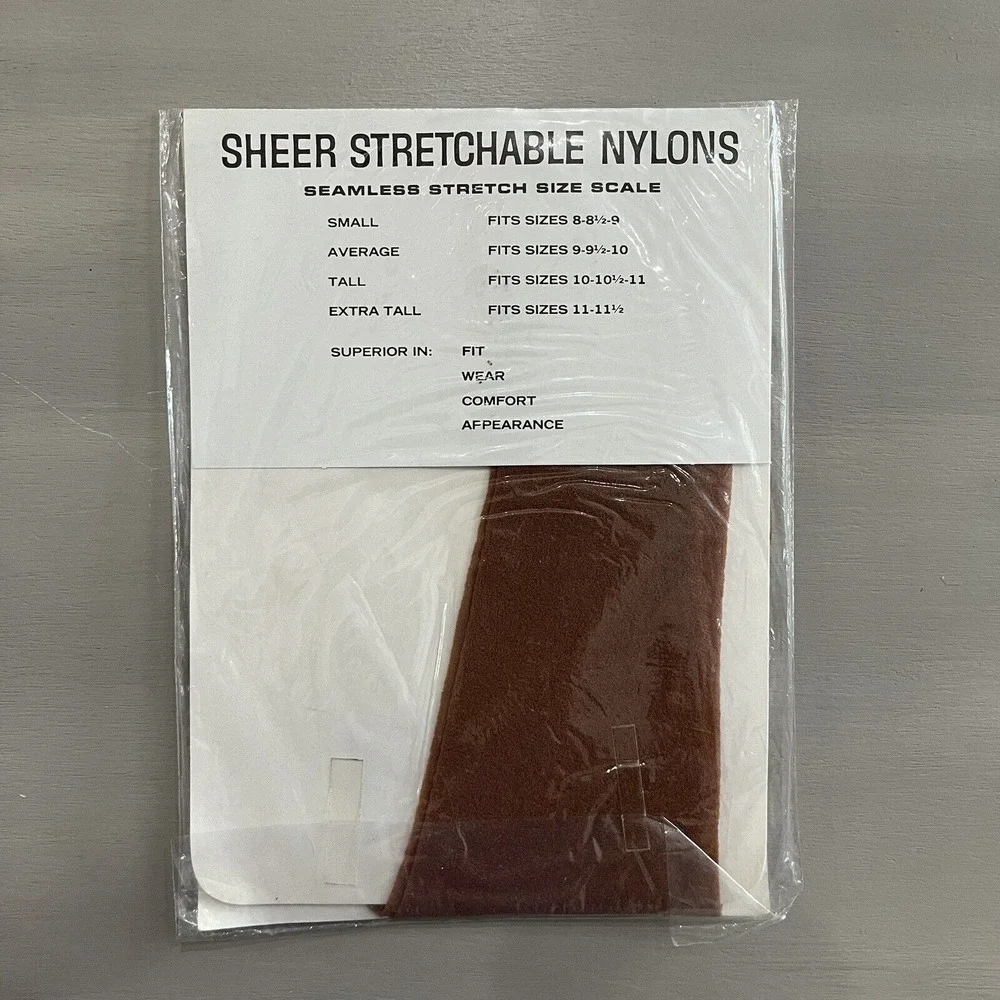 Vintage Anthony's - 1970's - Size B - 9.5-10 CINNAMON Seamless Nylon Stockings